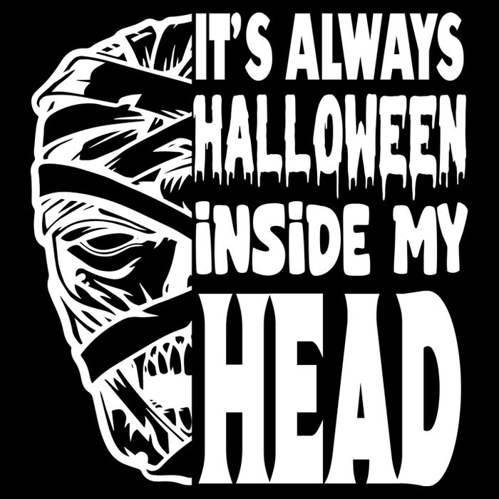 Its Always Halloween Inside My Head Zombie Drawstring Bag