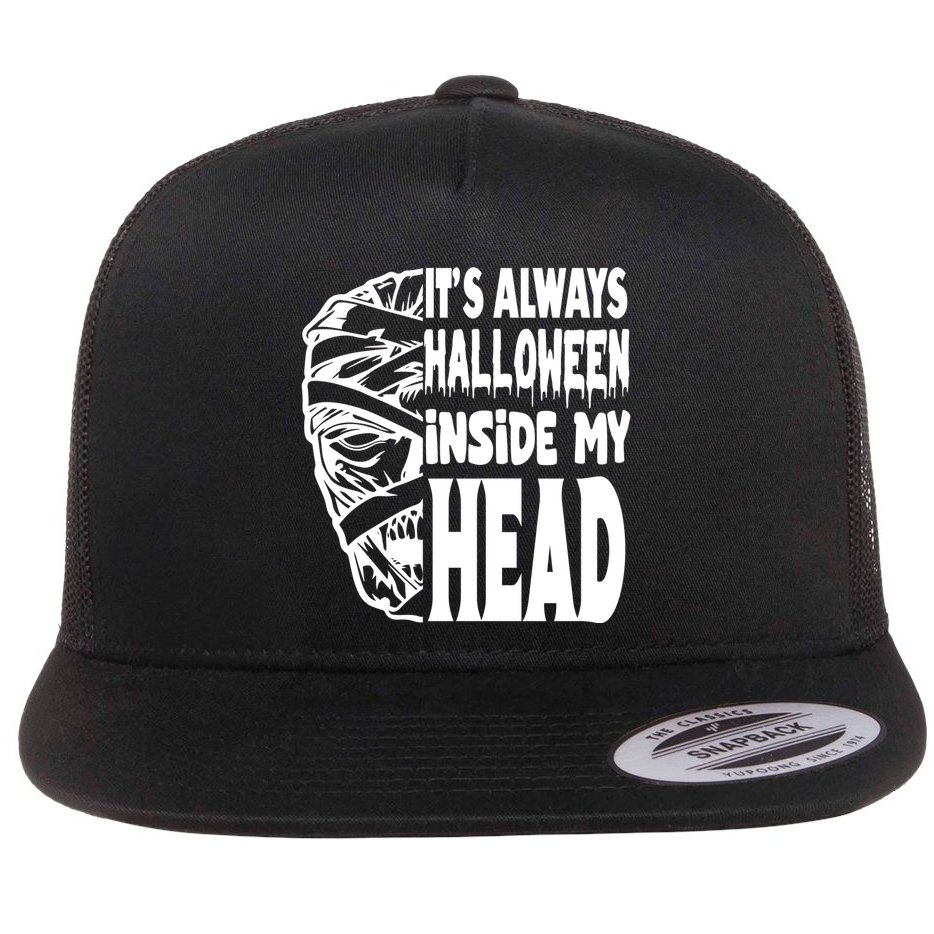 Its Always Halloween Inside My Head Zombie Flat Bill Trucker Hat