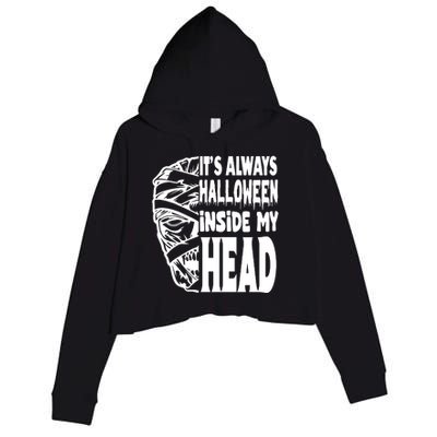 Its Always Halloween Inside My Head Zombie Crop Fleece Hoodie