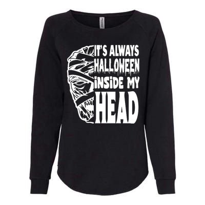 Its Always Halloween Inside My Head Zombie Womens California Wash Sweatshirt