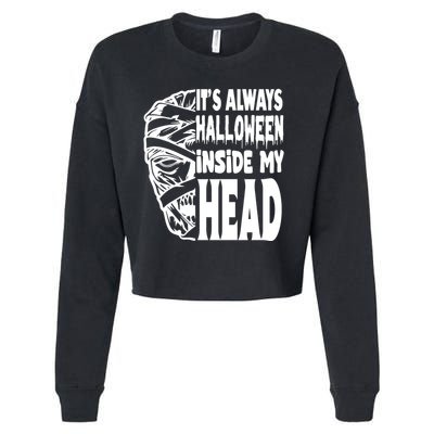 Its Always Halloween Inside My Head Zombie Cropped Pullover Crew