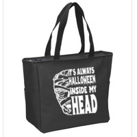 Its Always Halloween Inside My Head Zombie Zip Tote Bag