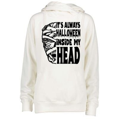 Its Always Halloween Inside My Head Zombie Womens Funnel Neck Pullover Hood