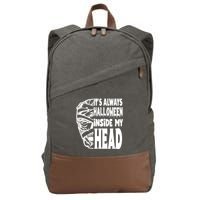 Its Always Halloween Inside My Head Zombie Cotton Canvas Backpack