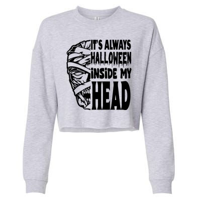 Its Always Halloween Inside My Head Zombie Cropped Pullover Crew