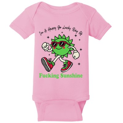 IM A Happy Go Lucky Ray Of Fucking Sunshine With Sunglasses Baby Bodysuit