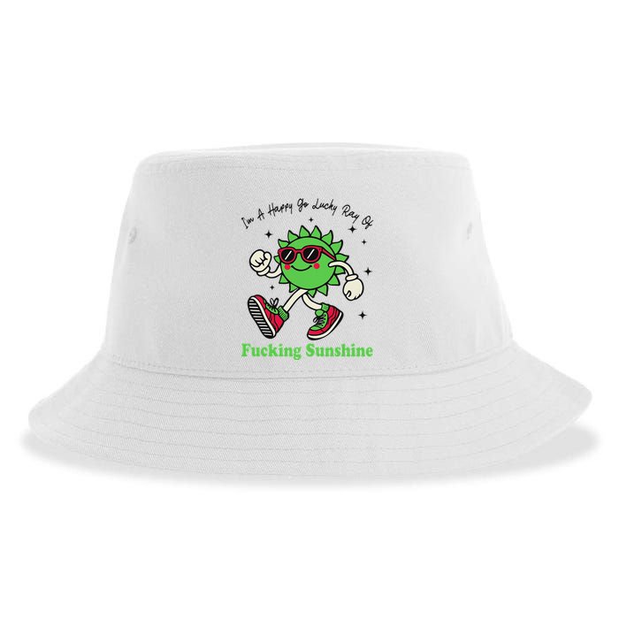 IM A Happy Go Lucky Ray Of Fucking Sunshine With Sunglasses Sustainable Bucket Hat