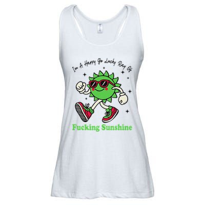 IM A Happy Go Lucky Ray Of Fucking Sunshine With Sunglasses Ladies Essential Flowy Tank