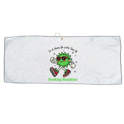IM A Happy Go Lucky Ray Of Fucking Sunshine With Sunglasses Large Microfiber Waffle Golf Towel