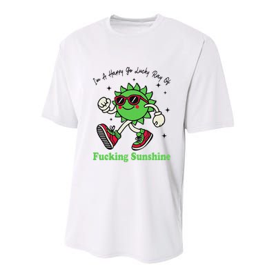 IM A Happy Go Lucky Ray Of Fucking Sunshine With Sunglasses Youth Performance Sprint T-Shirt