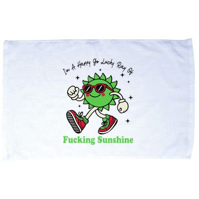 IM A Happy Go Lucky Ray Of Fucking Sunshine With Sunglasses Microfiber Hand Towel