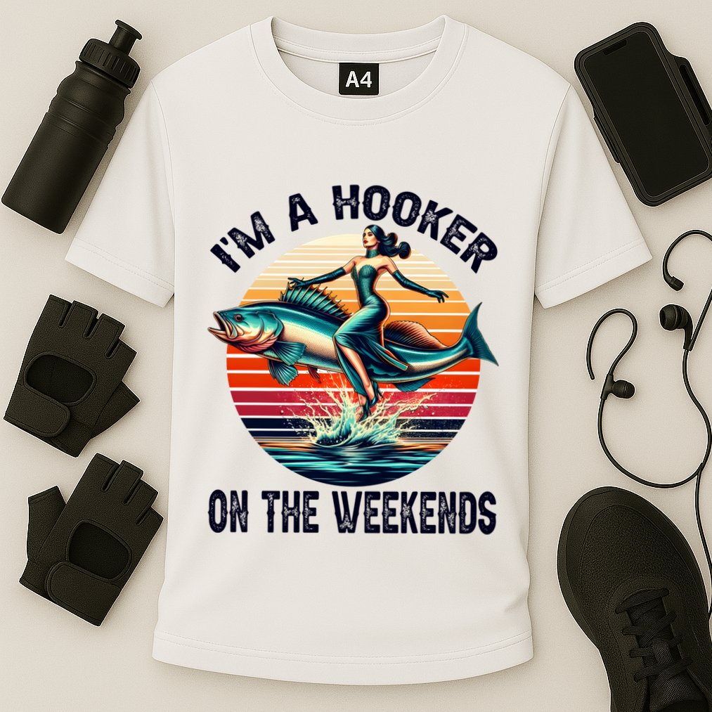 IM A Hooker On The Weekends Funny Fishing Dirty Adult Jokes Cooling Performance Crew T-Shirt