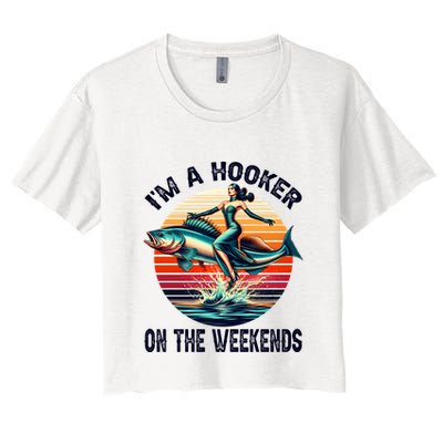 IM A Hooker On The Weekends Funny Fishing Dirty Adult Jokes Crop Top