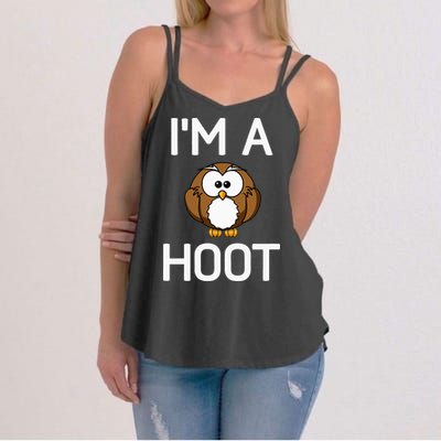 Im A Hoot Owl Pun Funny Jokes Sarcastic Sayings Women's Strappy Tank