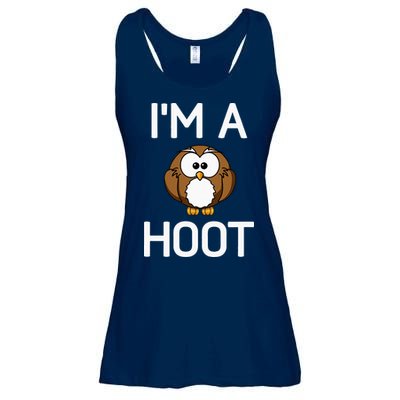 Im A Hoot Owl Pun Funny Jokes Sarcastic Sayings Ladies Essential Flowy Tank