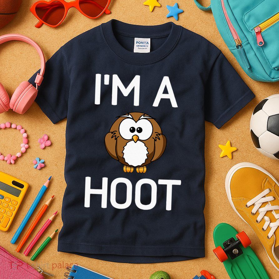 Im A Hoot Owl Pun Funny Jokes Sarcastic Sayings Kids T-Shirt