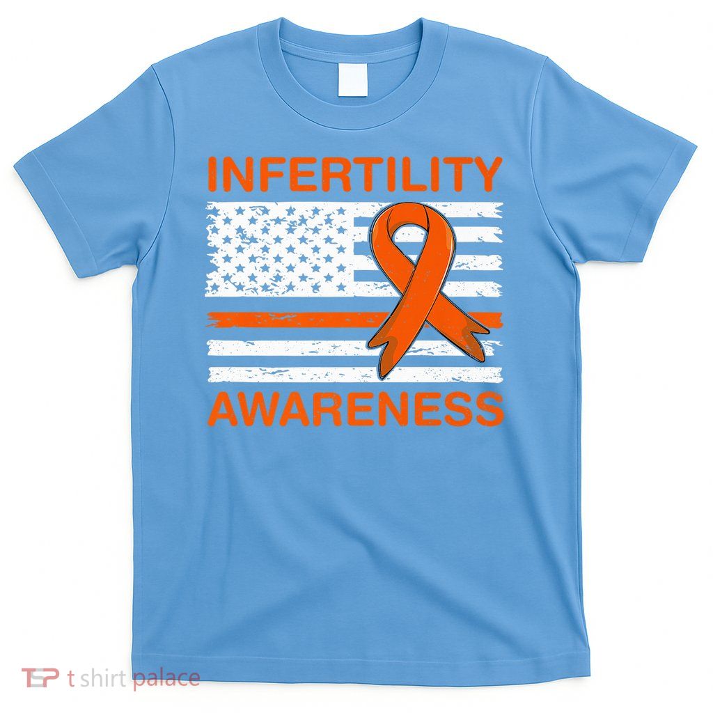 Infertility Awareness Heart Orange Ribbon IVF Transfer Day T-Shirt