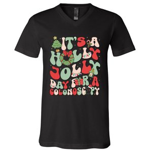 ItS A Holly Xmas Day For A Colonoscopy Christmas V-Neck T-Shirt