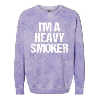 I'm A Heavy Smoker Bbq Grill Barbecue Meaningful Gift Colorblast Crewneck Sweatshirt