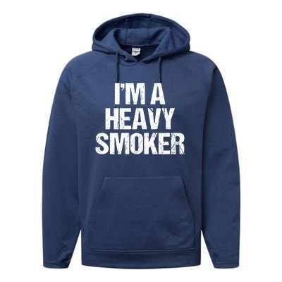 I'm A Heavy Smoker Bbq Grill Barbecue Meaningful Gift Performance Fleece Hoodie