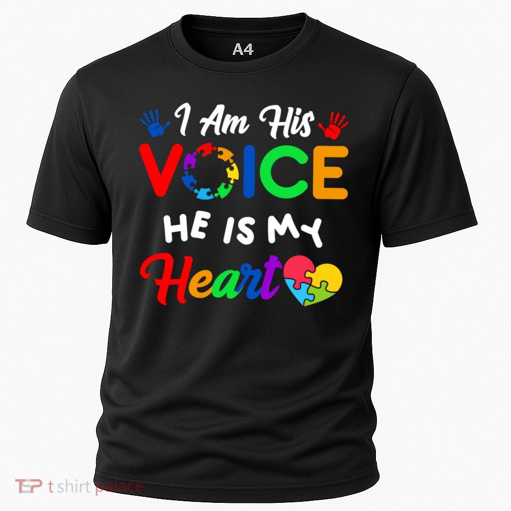 I Am His Voice He Is My Heart Autism Awareness Performance Shirt