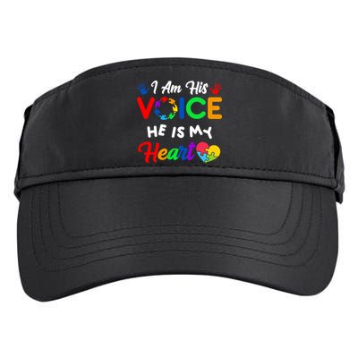 I Am His Voice He Is My Heart Autism Awareness Adult Drive Performance Visor
