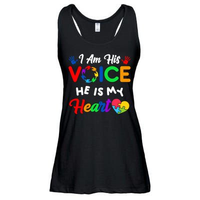 I Am His Voice He Is My Heart Autism Awareness Ladies Essential Flowy Tank