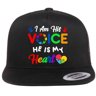 I Am His Voice He Is My Heart Autism Awareness Flatbill Hat