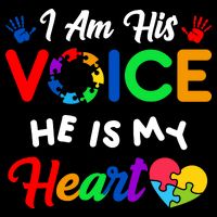 I Am His Voice He Is My Heart Autism Awareness 16 in Basic Backpack