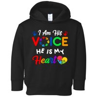 I Am His Voice He Is My Heart Autism Awareness Toddler Hoodie