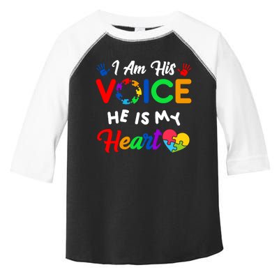 I Am His Voice He Is My Heart Autism Awareness Toddler Fine Jersey T-Shirt