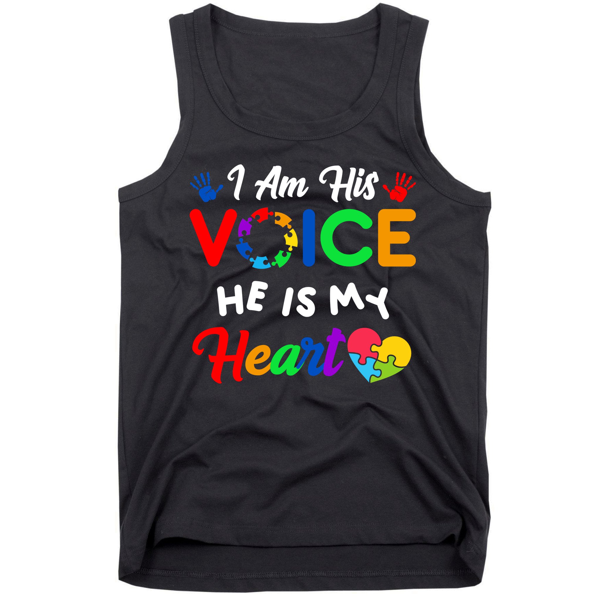 I Am His Voice He Is My Heart Autism Awareness Tank Top