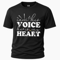 I Am His Voice He Is My Heart Autism Awareness Cooling Performance Crew T-Shirt