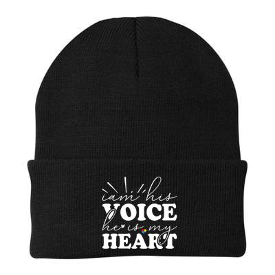 I Am His Voice He Is My Heart Autism Awareness Beanie