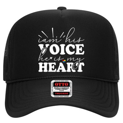 I Am His Voice He Is My Heart Autism Awareness Trucker Hat