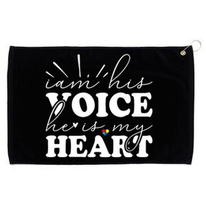 I Am His Voice He Is My Heart Autism Awareness Grommeted Golf Towel