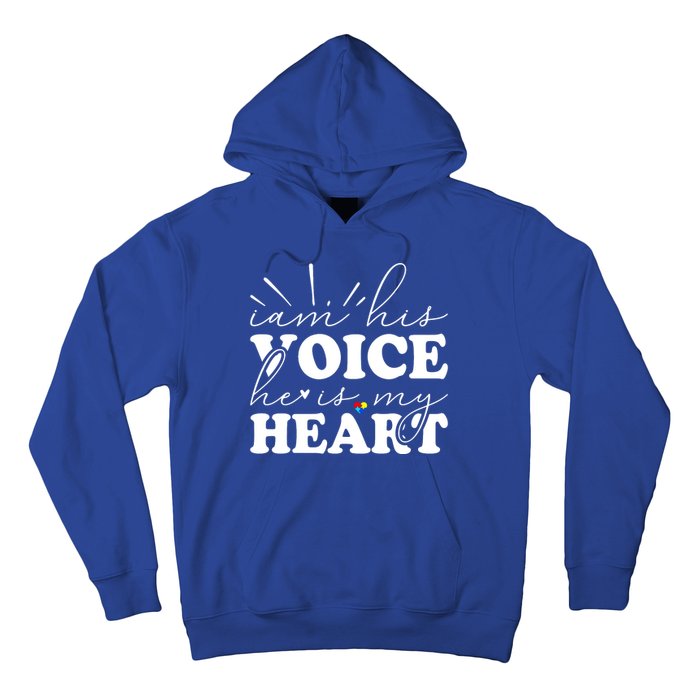 I Am His Voice He Is My Heart Autism Awareness Hoodie