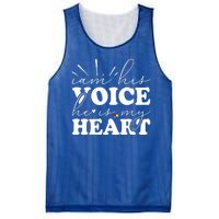 I Am His Voice He Is My Heart Autism Awareness Mesh Reversible Basketball Jersey Tank