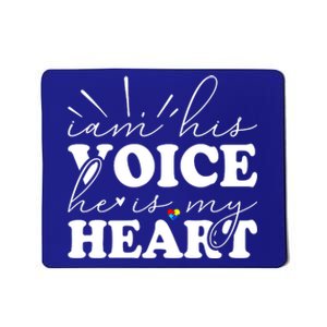 I Am His Voice He Is My Heart Autism Awareness Mousepad