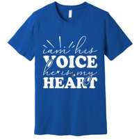 I Am His Voice He Is My Heart Autism Awareness Premium T-Shirt