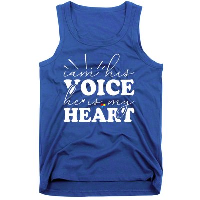 I Am His Voice He Is My Heart Autism Awareness Tank Top