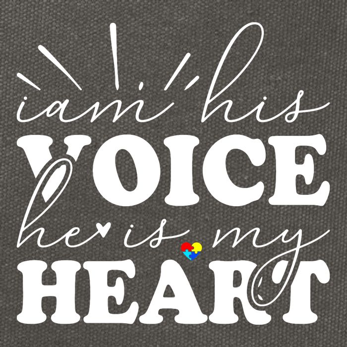 I Am His Voice He Is My Heart Autism Awareness Cotton Canvas Backpack