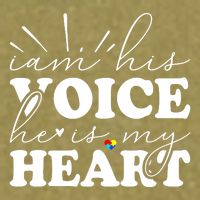 I Am His Voice He Is My Heart Autism Awareness Garment-Dyed Women's Muscle Tee