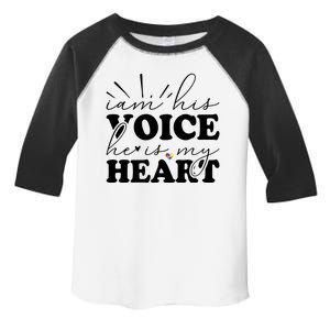 I Am His Voice He Is My Heart Autism Awareness Toddler Fine Jersey T-Shirt