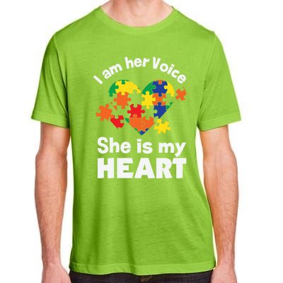 I Am His Voice He Is My Heart Autism Awareness Mom Dad Cute Gift Adult ChromaSoft Performance T-Shirt