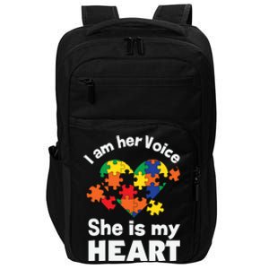 I Am His Voice He Is My Heart Autism Awareness Mom Dad Cute Gift Impact Tech Backpack