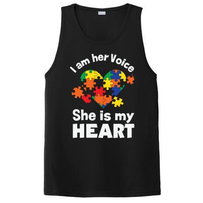 I Am His Voice He Is My Heart Autism Awareness Mom Dad Cute Gift PosiCharge Competitor Tank