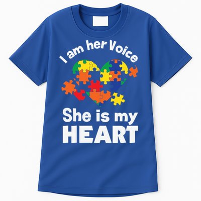 I Am His Voice He Is My Heart Autism Awareness Mom Dad Cute Gift Tall T-Shirt