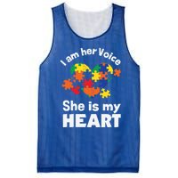 I Am His Voice He Is My Heart Autism Awareness Mom Dad Cute Gift Mesh Reversible Basketball Jersey Tank