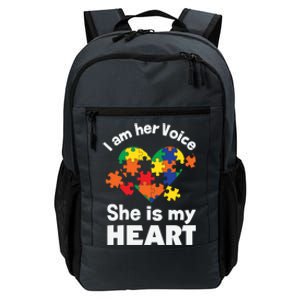 I Am His Voice He Is My Heart Autism Awareness Mom Dad Cute Gift Daily Commute Backpack